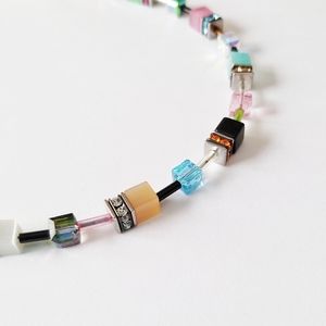 Gorgeous Geo cube glass Necklace